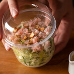 Instant coleslaw salad with crab