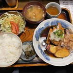 キッチン河口亭 - 三色揚出しとんかつ定食