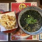 鐘庵 - 桜えびのかき揚げ＆海苔そば