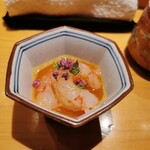 鮨 つぼみ - シマエビ　黄身醤油