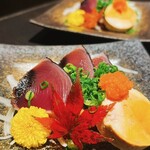 上野 京料理と個室和食 嵐山 - カツオとあん肝
