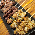 Nomikuidokoro Hanabi - ◆串焼き盛り合わせ10本 鶏皮・鶏肉・砂肝・レバー・タン（各二本）