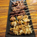 のみくい処 ハナビ - ◆串焼き盛り合わせ10本 鶏皮・鶏肉・砂肝・レバー・タン（各二本）