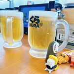 無添くら寿司 - 初めての、くら寿司飲み(*ﾟ▽ﾟ*)
            丸いジョッキがかわいいね