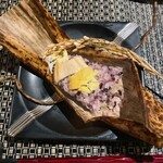 汀邸　遠音近音　Ochi Kochi - 黒米栗の竹包み　煮穴子