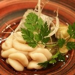 鮨西光 - タチ（真鱈の白子）、イサキ、海老芋