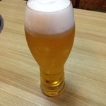 千代田鮨 - 生ビール（リーデルのビアグラス）