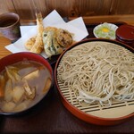 渋谷食堂 - つけけんちんそば (900円)、天ぷら [メニュー外] (600円)