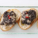 2 Oyster and olive paste crostini