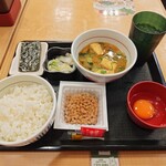 なか卯 - こだわり卵の納豆朝食（ごはん小盛）［340円］