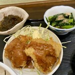 ささら - もずく 二色フライ 小松菜おひたし