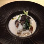 RISTORANTE IL NODO - クレソン、茸、牡蠣と柿、鎌倉ホエー