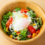 Caesar salad ~ topped with warm egg ~