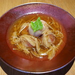 Unagi Sumiyaki Hitsumabushi Minokin - 海老れんこん饅頭の香り醤油餡かけ