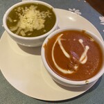 Piazu - チーズパラクカレーとバターチキンカレー！　チーズパラクは美味しいよ！