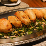 グルマンディーズ - 秋鮭のフリット、ハーブたっぷりのタルタルソース