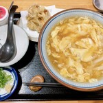 Teuchi udon marusen - 鶏卵うどん＋まいたけ天