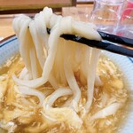 Teuchi udon marusen - 鶏卵うどん麺アップ