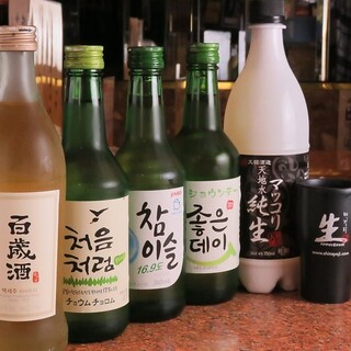 From standard to Korean alcoholic beverages ◆A wide variety of drinks to enjoy with your food