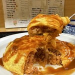 一楽 - 玉ねぎと豚肉入りのケチャップライス