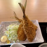 食事処 みんな家 - 釣あじフライ.刺身の定食