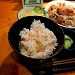 Horinouchi Sakaba Dandan Doumo Ekimaeten - もち麦入り白飯で食物繊維もバッチリ補給