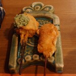 ぎんざ磯むら - 右　おもちと明太子
      左　エビのすり身と椎茸