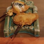 ぎんざ磯むら - 手前　淡路島の玉ねぎ
      奥　インカの目覚め(ジャガイモ)　バターとごま塩かかってます。