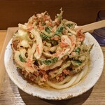 ふたば製麺 - 小海老とミツバのかき揚げうどん