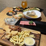 船橋ビール醸造所 カフェ&バル - 小松菜焼きそば！特選リブロース！鮑！