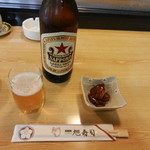 旭寿司 - ビールとお通し