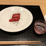 同心町 和食 瑞 - 甘い京人参に大豆の何かがかかってます。人参自体がトロトロで美味しいです♪