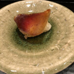 同心町 和食 瑞 - 自家製カラスミの飯蒸し、シャリ？があったかいです。