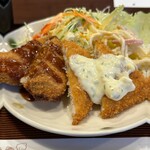 Chekku - ペアランチ　白身魚のフライとメンチカツ