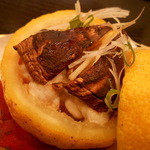 東條 - 神山産松茸ととらふぐと雲子の柚子釜