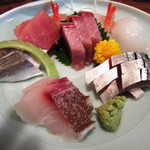 刺身盛合わせ￥９８０ｘ１．５人前(１３年秋ver)