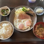 宅配弁当・食堂 たばご屋 - 朝定食(ハムエッグ)