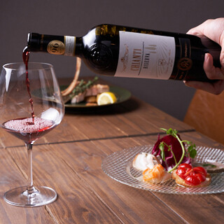 オーナー厳選イタリア産ワインが充実