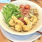 御麺 麦 - 期間限定・トマトとバルサミコの混ぜそば〜小海老フライ添え〜