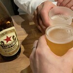 ぽんず - 瓶ビールは赤星　650円