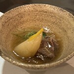 多満喜 - 鯛、かぶら、牛のみぞれあんかけ