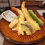 創彩和房ふじた - ひらめしそ巻と海老の天麩羅