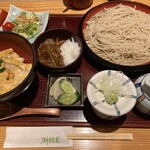 湖穂里 - なめこおろし蕎麦　ミニ丼セット　伊達親子丼