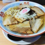 日の出製麺 - 肉中華そば（大）¥1150 背脂&煮干し抜きのツバサン系…