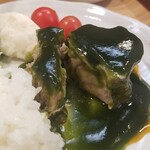 キッチン ブルー グローブ - 柔らかいポシェの断面