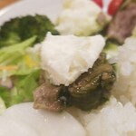 キッチン ブルー グローブ - 丸乗せは止めて一口サイズにしました