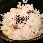 ささ川 - つつうらうら ささ川伝統の一式の栗とキノコの御飯♪