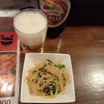 キッチン笑りぃ - 瓶ビール、お通し