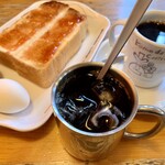 コメダ珈琲店 - 蜂蜜アイスコーヒー
      選べるモーニング（山食パン＆定番ゆで玉子）