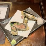 立呑み 魚椿 - ネギトロ天、牡蠣天